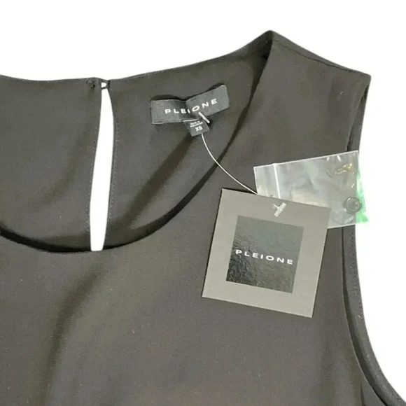 PLEIONE Double Layer Tank Top Black Size XS NWT Sheer Very Nice Layering Piece - Picture 8 of 9